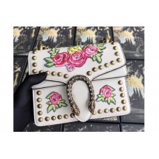 Gucci 421970 Dionysus Blooms Original Leather Shoulder Bag White