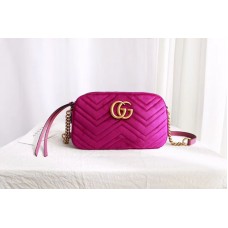 Gucci 447632 GG Marmont velvet small shoulder bag Rosy