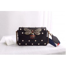 Gucci 453778 Broadway Leather Clutch Black