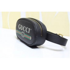 Gucci 476434 GG Calfskin Leather With Print belt bags black