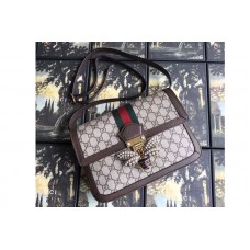 Gucci 524356 Queen Margaret GG Supreme Medium Shoulder Bag Coffee