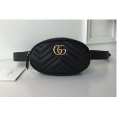 Gucci 476434 GG Marmont Matelasse Leather Belt Bags Black