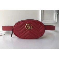 Gucci 476434 GG Marmont Matelasse Leather Belt Bags Red