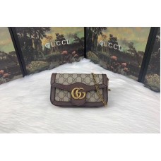 Gucci 476433 GG Canvas Super Mini Bags Brown