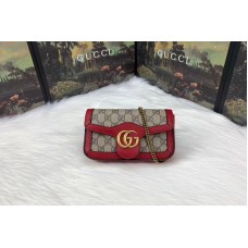 Gucci 476433 GG Canvas Super Mini Bags Red