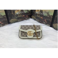 Gucci 476433 GG Canvas Super Mini Bags White