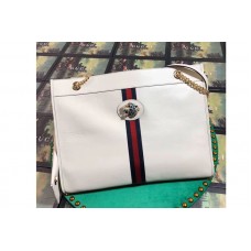 Gucci 537219 Rajah Large Tote Bags White Leather