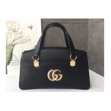 Gucci 550130 Arli Large Top Handle Bag Black Leather