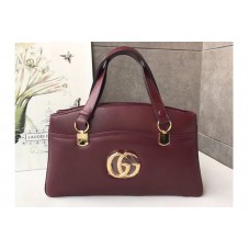 Gucci 550130 Arli Large Top Handle Bag Wine Leather