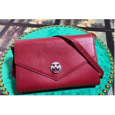 Gucci 527857 Feline Head With Crystals Medium Shoulder Bag Red Leather