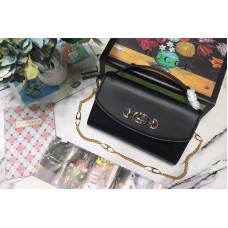 Gucci 572375 Zumi smooth leather small shoulder bags black smooth leather