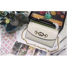 Gucci 572375 Zumi smooth leather small shoulder bags White smooth leather