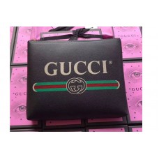 Gucci 500981 Print leather medium portfolio Black Leather