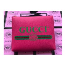 Gucci 500981 Print leather medium portfolio Pink Leather