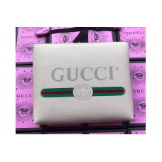 Gucci 500981 Print leather medium portfolio White Leather