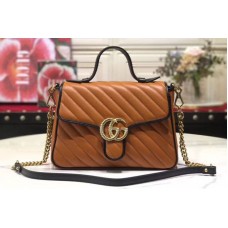 Gucci 498110 GG Marmont small top handle bag cognac leather