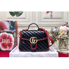 Gucci 583571 GG Marmont mini top handle bags Black leather