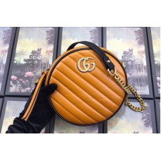 Gucci 550154 GG Marmont mini round shoulder bags cognac leather