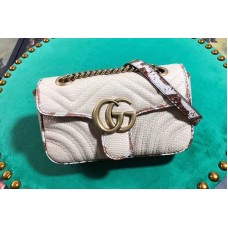 Gucci 446744 GG Marmont raffia Mini shoulder bags beige raffia