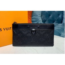 Louis Vuitton M44335 LV Discovery Pochette PM Bags Black Monogram Shadow calf leather