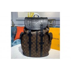 Louis Vuitton N93491 LV Christopher PM Backpack Monogram canvas and crocodile mat