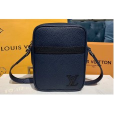 Louis Vuitton M55168 LV Danube Slim PM city bag Navy Blue Taurillon leather