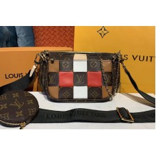 Louis Vuitton M44813 LV Multi Pochette Accessoires cross-body bags Monogram canvas With Khaki Strap