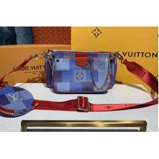 Louis Vuitton M44813 LV Multi Pochette Accessoires cross-body bags Monogram canvas With Red Strap