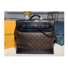 Louis Vuitton M44473 LV Steamer PM bags Monogram Canvas And Black Crocodile leather