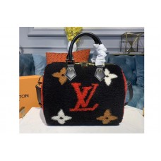 Louis Vuitton M55423 LV Speedy 25 Bags Black Monogram Canvas With Woolen