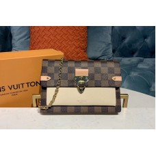 Louis Vuitton N60237 LV Vavin chain wallet Damier Ebene Canvas And Beige Leather