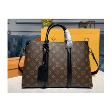 Louis Vuitton M44816 LV Soufflot MM Bags Monogram Canvas With Black Calf Leather