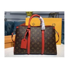 Louis Vuitton M44816 LV Soufflot MM Bags Monogram Canvas With Red Calf Leather