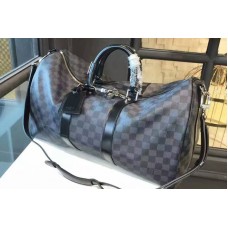 Louis Vuitton LV N41418 Damier Graphite Canvas Keepall 45 Bandouliere Bags