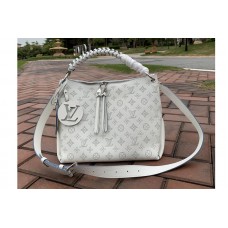 Louis Vuitton M56084 LV Beaubourg Hobo MM bag in White Mahina calf leather