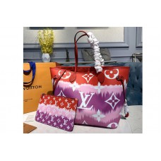 Louis Vuitton M45127 LV Escale Neverfull MM tote Bag in Red Monogram canvas