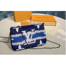 Louis Vuitton M69124 LV Escale Pochette Double Zip Bag in Blue Monogram Canvas