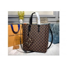 Louis Vuitton N60294 LV Belmont MM Bag in Damier Ebene canvas With Black Leather