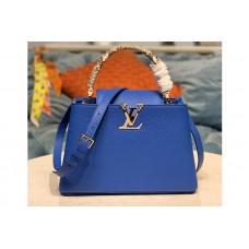 Louis Vuitton N93799 LV Capucines PM Bag in Blue Taurillon Leather