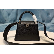 Louis Vuitton M56071 LV Capucines Mini handbag in Black Taurillon leather