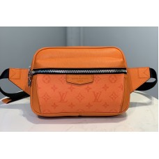 Louis Vuitton M30430 LV Outdoor bumbag Bag in Orange Taiga Leather and Monogram Eclipse Canvas