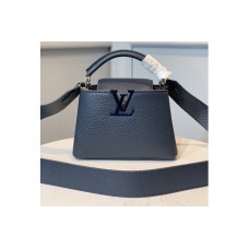 Louis Vuitton M56071 LV Capucines Mini handbag in Blue Taurillon leather