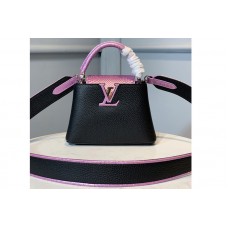 Louis Vuitton N97962 LV Capucines Mini handbag In Black Taurillon leather and python skin