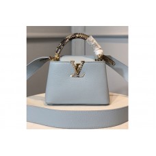 Louis Vuitton M55920 LV Capucines Mini handbag In Blue Taurillon leather