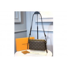 Louis Vuitton M69156 LV Pochette Double Zip Bag in Monogram Canvas and Monogram Reverse Canvas