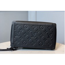 Louis Vuitton M68986 LV Soft Trunk Clutch in Black Taurillon Monogram leather