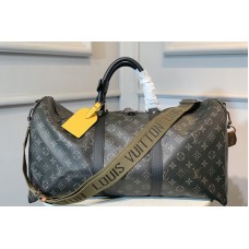 Louis Vuitton M40560 LV Keepall Bandoulière 50 Bag in Monogram Eclipse canvas