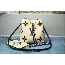 Louis Vuitton M56889 LV Crafty NéoNoé MM bucket bag in Cream Embossed grained cowhide leather