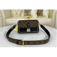 Louis Vuitton M45559 LV Neo Saint Cloud in Monogram canvas with smooth black leather