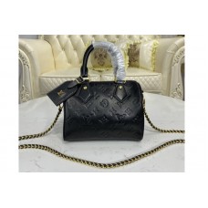 Louis Vuitton M57111 LV Speedy BB handbag in Black Lambskin embossed leather